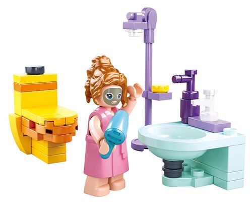 Jeu de construction brique emboitable compatible lego sluban girl’s dream salle de bain M38-B0800A figurine articulée