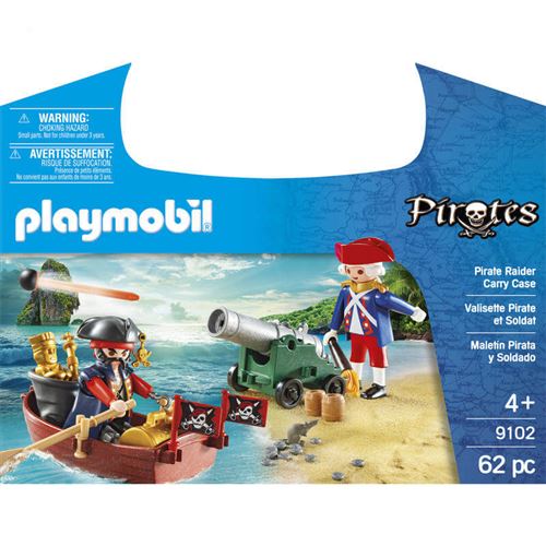 PLAYMOBIL - Valisette Pirate et Soldat - Barque, Pirate, Soldat, Canon -  Garçon - A partir de 4 ans