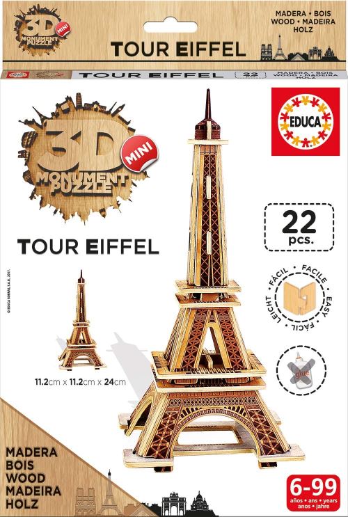 Puzzle 3D en bois Tour Eiffel 22 pièces