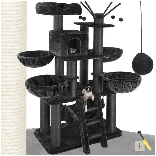 TecTake Arbre à chat GISMO 195 cm - noir