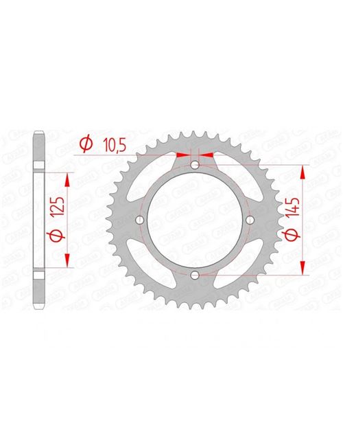 Couronne AFAM 40 dents acier standard pas 520 type 12505