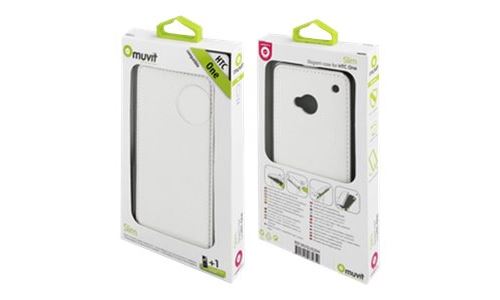 Muvit Slim - Beschermhoes voor mobiele telefoon - wit - voor HTC One