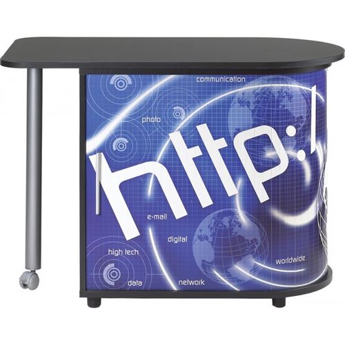 Bureau Pivotant Noir et Meuble de Rangement - Coloris: http 800