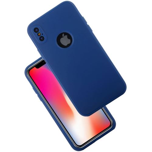 Iphone X / Xs Coque Protection Silicone Coque Protection Plastique Bouclier Arrière Bleu Als80033