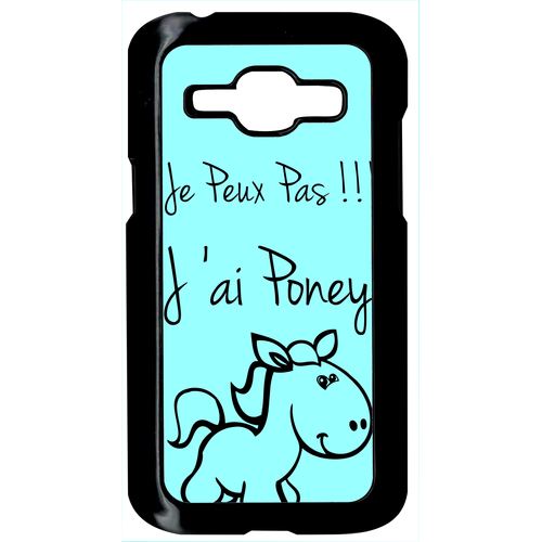 Coque Citation Poney Turquoise Compatible Samsung Galaxy J1 Transparent