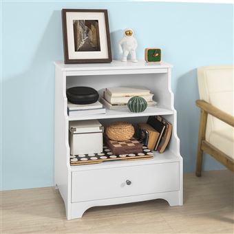 Sobuy Fsb13 W Meuble De Rangement Table De Chevet Etagere Style