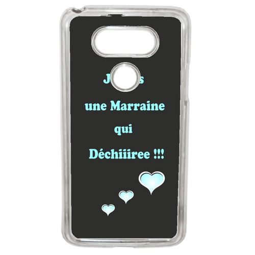 Coque Marraine Turquoise Et Noir Compatible G5 Transparent