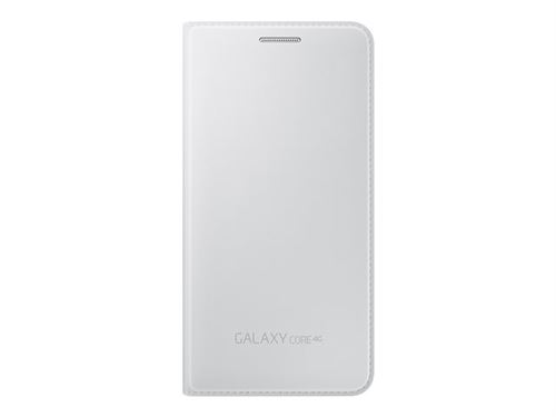 Etui Flip Cover Samsung pour Galaxy Core 4G, Blanc