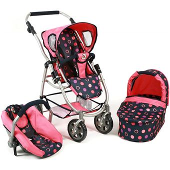 Poussette Emotion 3in1 Corallo rose pois Landaux de poup e