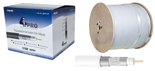 Macab F4151221 Câble Coaxial Sur Enrouleur Rg59 500 M