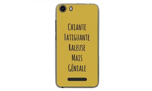 Coque souple pour Wiko Lenny 2 avec impression Motifs Chiante mais Géniale or