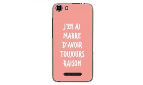 Coque souple pour Wiko Lenny 2 avec impression Motifs marre d'avoir raison rose