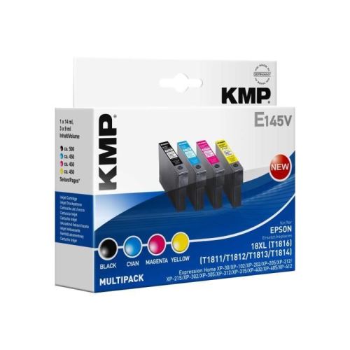 KMP MULTIPACK E145V - Pack de 4 - noir, jaune, cyan, magenta - cartouche d'encre (alternative for: Epson 18XL)