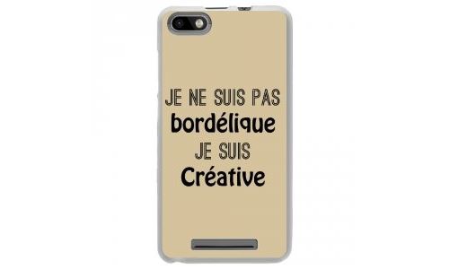 Coque souple pour Wiko Lenny 3 avec impression Motifs Je ne suis pas bordélique taupe
