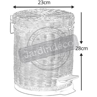 Aubry Gaspard Poubelle Salle De Bain En Rotin Fonce 5 Litres
