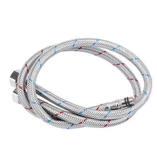 2pcs Tuyau d'alimentation en Eau Flexible de Connecteur de Robinet en Acier Inoxydable Chaud Froid (EU G3 / 8)