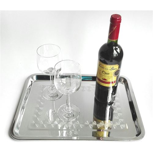 Plateau de service rectangulaire - 40 x 30 cm - Acier
