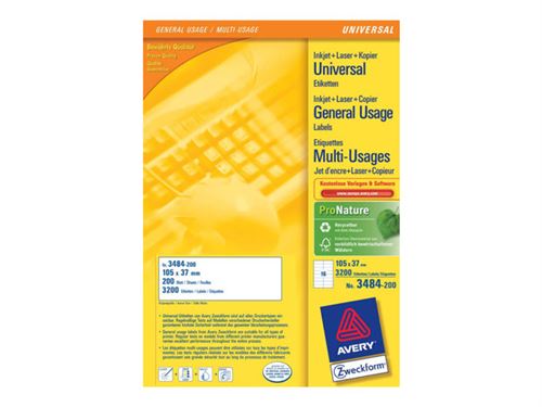 AVERY Zweckform Universal-Etiketten, 105 x 37 mm, weiß