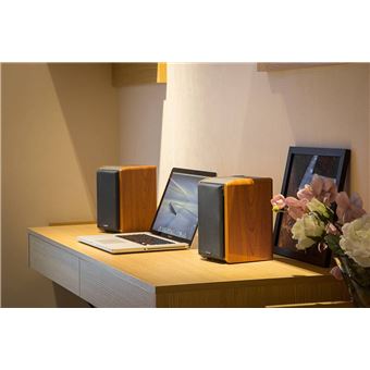 Edifier R1010BT - Haut-parleurs - étagère - sans fil - Bluetooth - 24 Watt (Totale) - 2 voies - brun