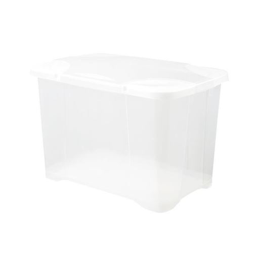eda plastique boîte de rangement clip'box 60 l - naturel couvercle avec charniere - 60 x 40 x 40 cm