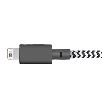 32 Sur Cabling Porte Cles Cable De Chargeur Pour Iphone Et Ipad 8 Broches Lightning A Usb Design Pomme De Touline Nœud Marin Couleur Noir Et Blanc Chargeur Pour Telephone Mobile