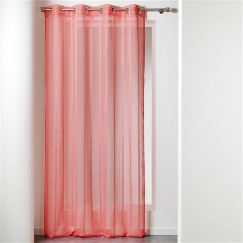 Panneau a oeillets 140 x 240 cm voile sable raye pamy Corail