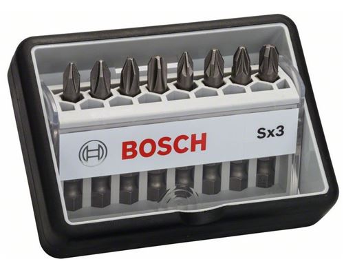 Bosch - Set de 8 pièces (Sx) Embouts de vissage courts qualité extra-dure Robust Line 49 mm