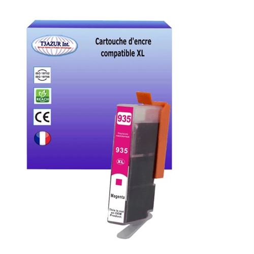 Cartouche compatible avec l'imprimante HP OfficeJet 6825, Pro 6220 ePrinter remplace HP 935XL Magenta - T3AZUR