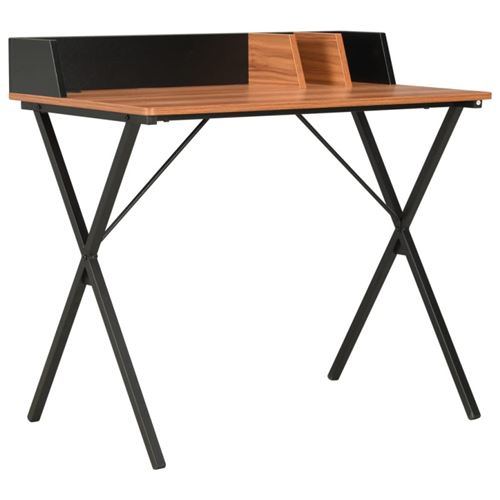 Bureau VidaXL 80x50x84cm Noir/Marron - Image 4