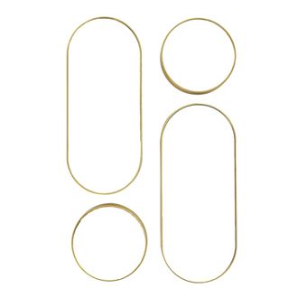 Lot de 4 Miroirs Muraux Décoratifs Rond et Ovale Versa Doré - IONIX - ALTOBUY - 1