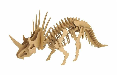 Puzzle 3D - Tricératops - 35X15X11Cm - - Maquette Carton À Monter, Décorer, Colorier
