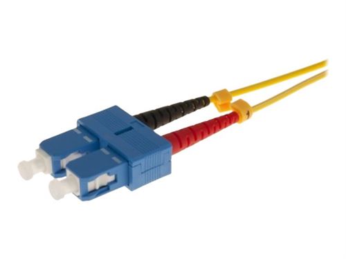 generic - Cordon de raccordement - mode unique SC/UPC (M) pour mode unique SC/UPC (M) - 10 m - 2 mm - fibre optique - simplex - 9 / 125 micromètres - OS2 - sans halogène - jaune