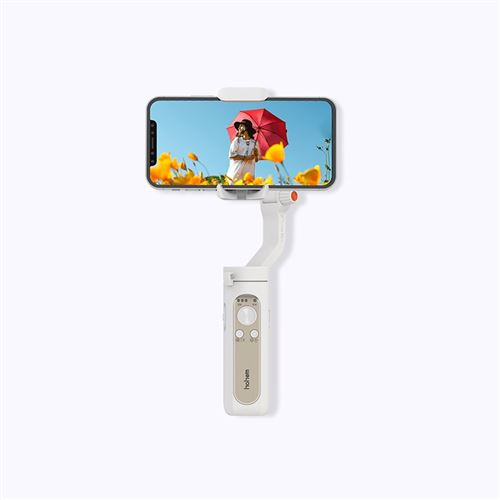 Stabilisateur de cardan pour téléphone portable HOHEM iSteady x2 3 axes pliable portable blanc