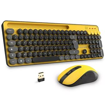 Pack Clavier avec Souris ADVANCE Pep's Wireless Jaune - 1