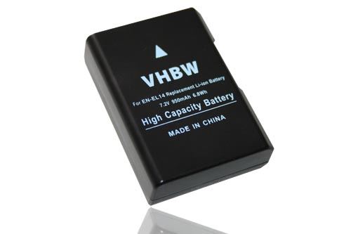 Vhbw Batterie compatible avec Nikon D3500, D5100, D5200, D5300 appareil photo digital reflex APRN (950mAh, 7,2V, Li-ion) avec puce d'information