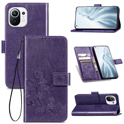 MPFRANCE Housse pour Xiaomi Mi 11 Pro Violet [Fleur de Lys]