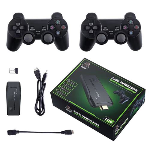 2.4G Console de Jeu Mini TV Wafenso Familiale Classique, Sans Fil 32Go-(23.5*17.4*6.7CM)-Noir