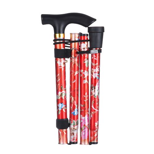 Baton de Marche Pliable FONGWAN Bâton de randonnée Ultra-légers pour Marche Nordique, Alpinisme, Voyage - Rouge