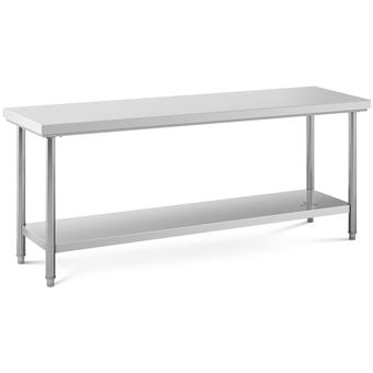 Table A Manger Royal Catering - Table Inox 100x60x85cm - Cuisine Professionnelle Table Cuisine Deux Niveaux Charge 90kg