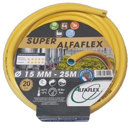 Tuyau d'arrosage diamètre 25mm longueur 25m SUPER - ALFAFLEX - AFSUP25025 -  Accessoires d'arrosage - Achat & prix