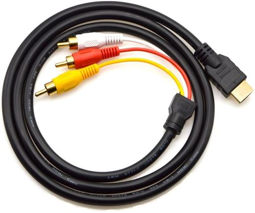 Câble Hdmi Vers 3 Rca Pour Hdtv, Dvd De Pc Et Projecteurs Alpexe®