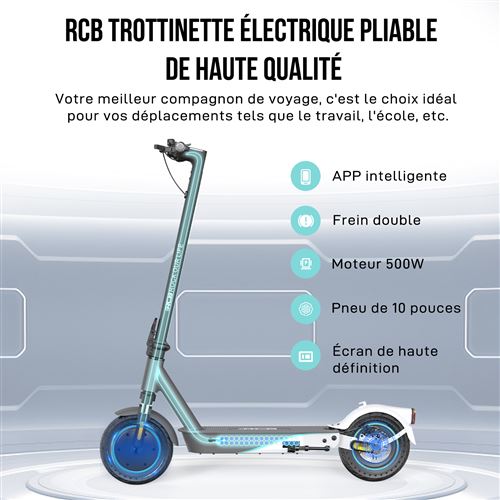 Rcb trottinette électrique adulte 10 pouces,scooter électrique