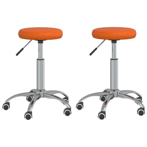 vidaXL Chaises de salle à manger 2 pcs Orange Similicuir