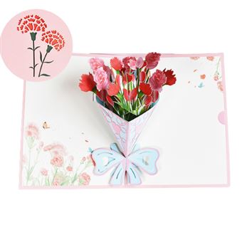 3D Pop up carte de vœux fête des mères FONGWAN bouquet de vacances