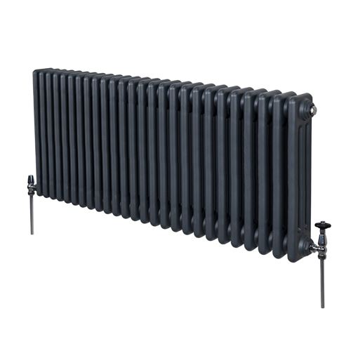 Monstershop Traditional 3 Column Radiator - 600 x 1192mm - Anthracite Grey