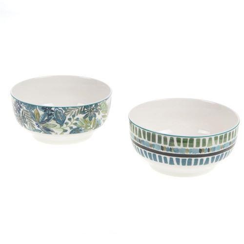 Non Communiqué Bleu Coffret 2 Bols Mayra - Amadeus - Crème / Ivoire - Porcelaine
