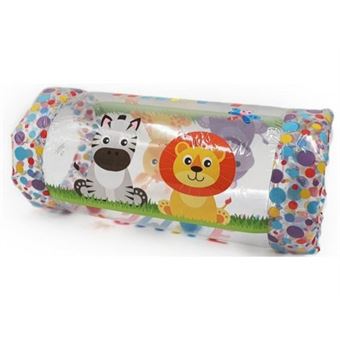 Rouleau gonflable bebe eveil avec balles sonores - baby roller transparent decor animaux - 40x20x20cm - motricite  ramper - 1