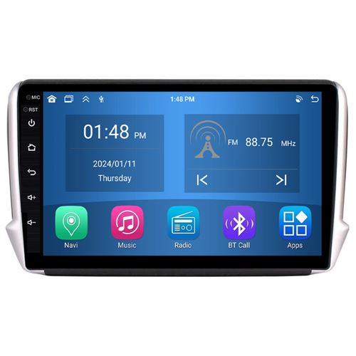 Autoradio RoverOne® Bluetooth CarPlay Android Auto Navigation 4Go RAM 64Go ROM pour Peugeot 2008 208 1 2012-2020