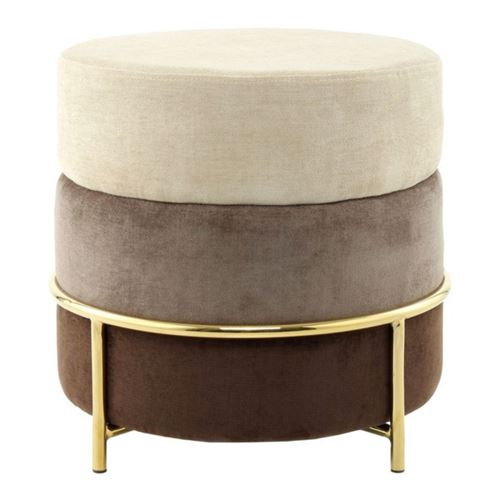 GENERIQUE - Pouf Design - Matilda - Velours - Marron - 48cm - Image 2