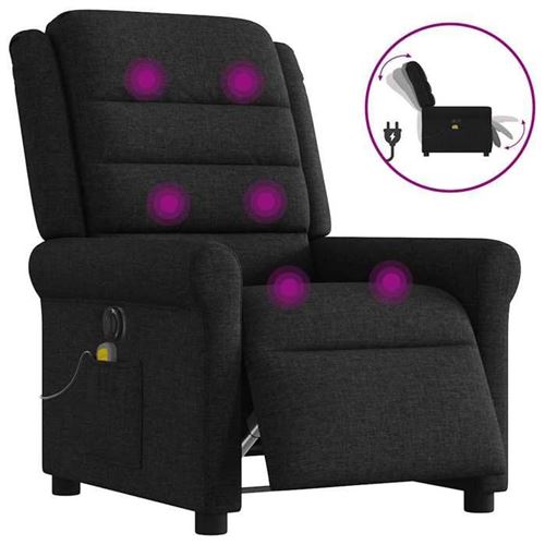 Non Communiqué Noir Vidaxl Fauteuil De Massage, Relaxation Électrique Réglable Tissu